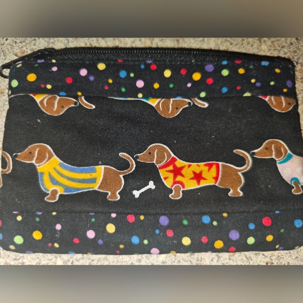 EUC Daschund Coin Purse Custom Made
